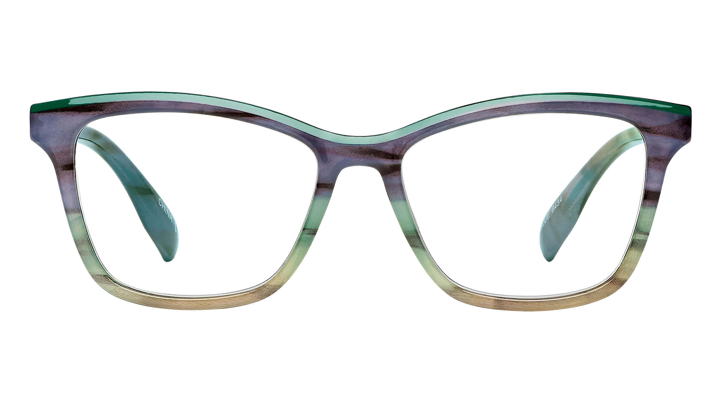 VK Couture Blue Light Readers 9307 Lily in Green Stripe | SAV Eyewear