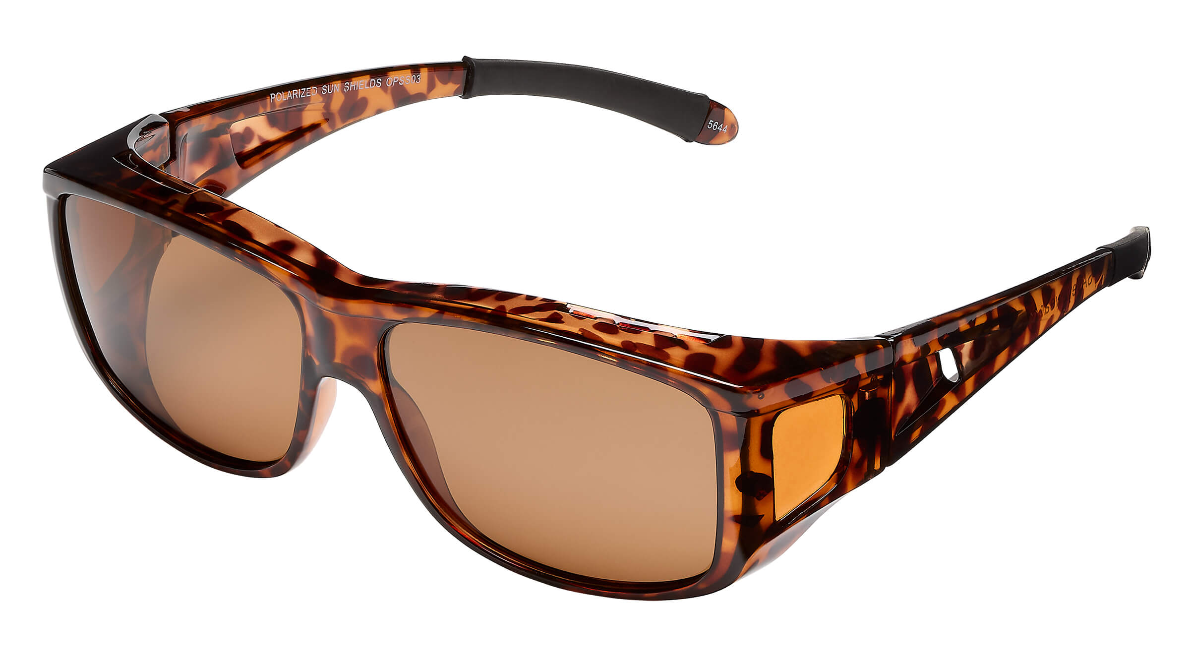 Tortoiseshell Shield Sunglasses with Pearl Trim - Brown Amazon.com: Sunglasses for Men Women Tortoiseshell Tan Brown  main image 2