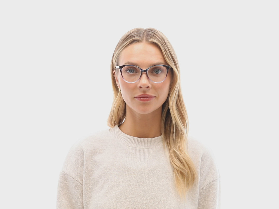 E9315-480 reading glasses on model video