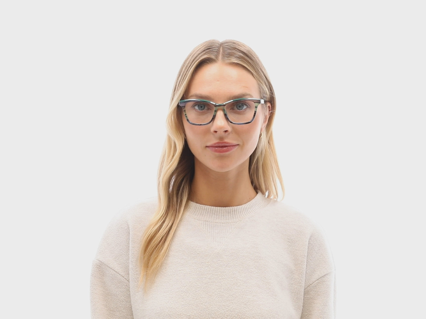VK Couture Blue Light Readers 9307 Lily Green Stripe | SAV EYEWEAR